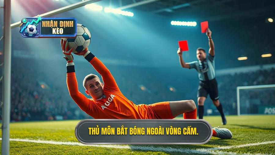 2. Thủ môn bắt bóng ngoài vòng cấm.